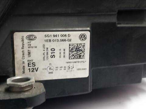 Foto 2ª: Faro Derecho Volkswagen Golf COMFORTLINE BLUEMOTION AUT. 150CV (2013)