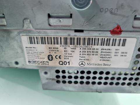 Foto 3ª: Sistema Audio Radio CD Mercedes Clase C 160 C 220 CDI 204.008) BERLINA 170CV 125KW [646811] (2009)