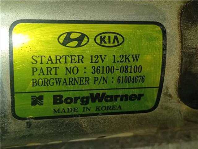 Foto 2ª: Motor de Arranque Hyundai i30 1.0 ESSENCE [1.0 LTR. - 88 KW TGDI CAT] [G3LE]