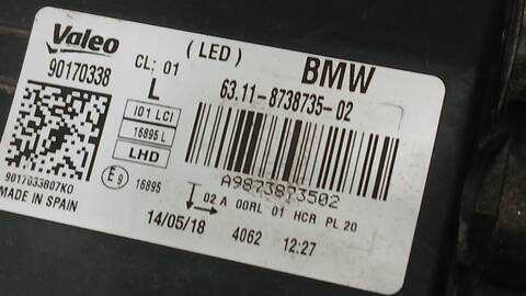 Foto 3ª: Faro Izquierdo Bmw i3 ELECTRIC 170CV 125KW [IB1P25B] (2018)