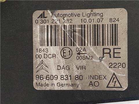 Foto 3ª: Faro Derecho Citroen C6 2.7 HDI 204CV 150KW [D-UHZ] (2007)