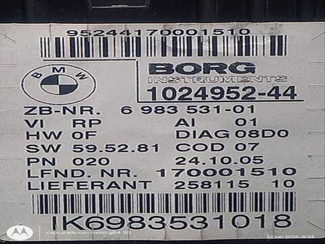 Foto 3ª: Cuadro de Instrumentos Bmw Serie 1 114 204D4 BERLINA (2004)