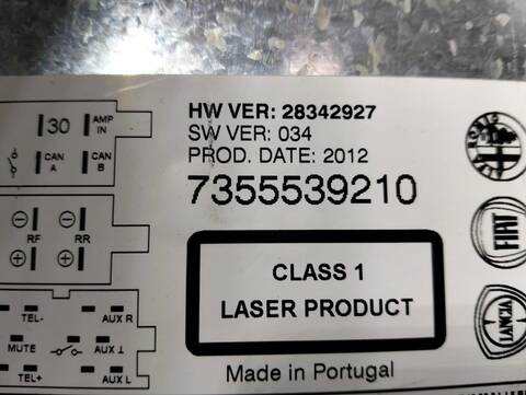 Foto 3ª: Sistema Audio Radio CD Fiat Punto 1.3 16V M 95CV [199B1000] (2009)