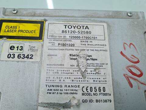 Foto 2ª: Sistema Audio Radio CD Toyota Urban ACTIVE 90CV 66KW [1ND] (2010)