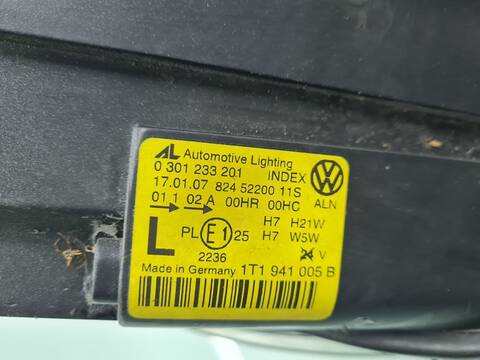 Foto 3ª: Faro Izquierdo Volkswagen Touran ADVANCE 140CV 103KW [BKD] (2007)