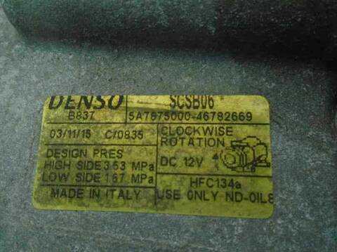 Foto 3ª: Compresor Aire Acondicionado Fiat Punto 1.2 8V ACTIVE BERLINA 60CV 44KW [188A4000] (2004)