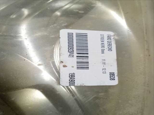 Foto 2ª: Faro Derecho Citroen Nemo BASIS 75CV 55KW [199A9000] (2013)