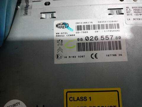 Foto 3ª: Sistema Audio Radio CD Peugeot 508 ACTIVE 140CV [RHFDW10BTED4] (2011)
