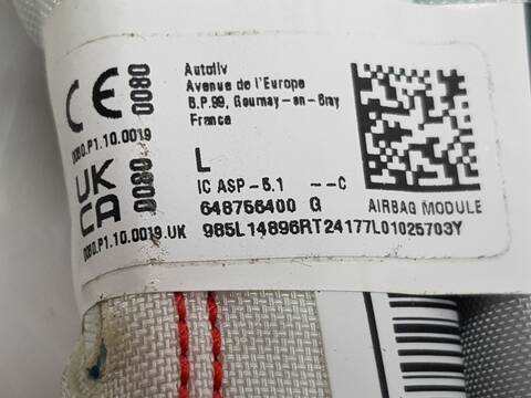 Foto 3ª: Airbag Cortina Delantero Izquierdo Dacia Sandero EXPRESSION (2022)