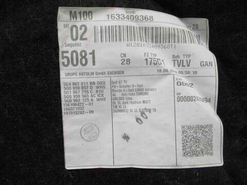 Foto 2ª: Asientos Traseros Volkswagen Golf CZC (2016)