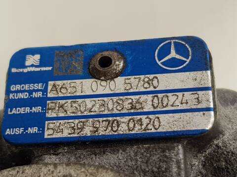 Foto 2ª: Turbocompresor Mercedes Clase C 160 C 220 CDI BLUEEFFICIENCY 204.002) [651911] (2007)