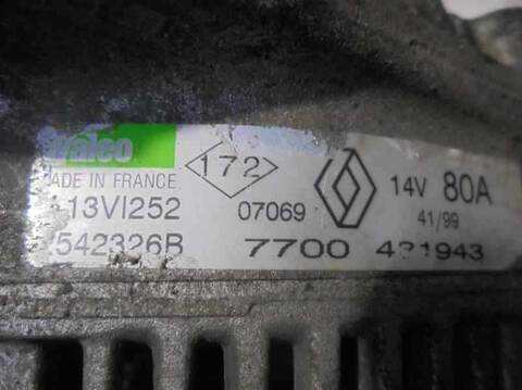 Foto 4ª: Alternador Renault Megane 1.6E EUROPA HATCHBACK BERLINA 64CV 47KW I BERLINA HATCHBACK BA0) [F8Q N6] (1999)