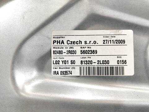 Foto 2ª: Elevalunas Eléctrico Delantero Derecho Hyundai i30 COMFORT 1 CRDI CAT 1582 CM3) 116CV (2007)