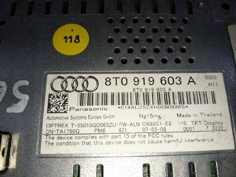 Foto 3ª: Pantalla Multifuncion Audi A4 BASICO 190CV 140KW [CAMA] (2008)