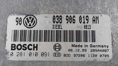 Foto 3ª: Centralita Motor ECU Volkswagen Golf 1.9 TDI BERLINA 116CV 85KW [AJM] (2000)