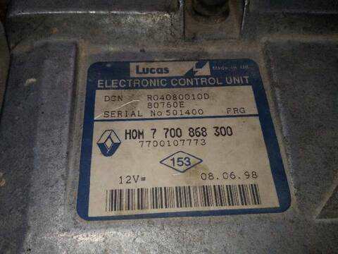 Foto 2ª: Centralita Motor ECU Renault Kangoo EXPRESSION 54CV 40KW [F8Q662] (1998)
