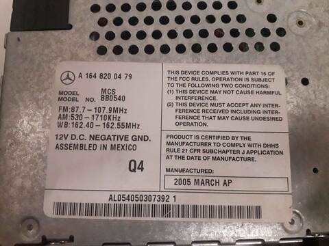 Foto 2ª: Sistema GPS Mercedes Clase ML 300 3.0 CDI W164) CAT (2011)