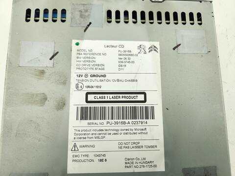Foto 2ª: Sistema Audio Radio CD Peugeot 308 GT 181CV 133KW [AH01] (2016)