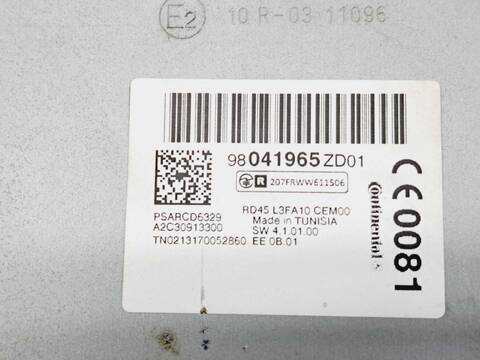 Foto 2ª: Sistema Audio Radio CD Citroen C Elysee 1.2 CAT HMY - EB2M) 72CV 53KW [HM02] (2013)