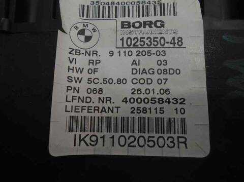 Foto 3ª: Cuadro de Instrumentos Bmw Serie 3 315 320D BERLINA 163CV 120KW [20-4D-4.D] (2006)