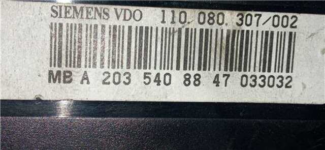 Cuadro de Instrumentos Mercedes Clase C 160 1.8 C 180 COMPRESSOR (203.746) [1.8 LTR. - 105 KW CAT]
