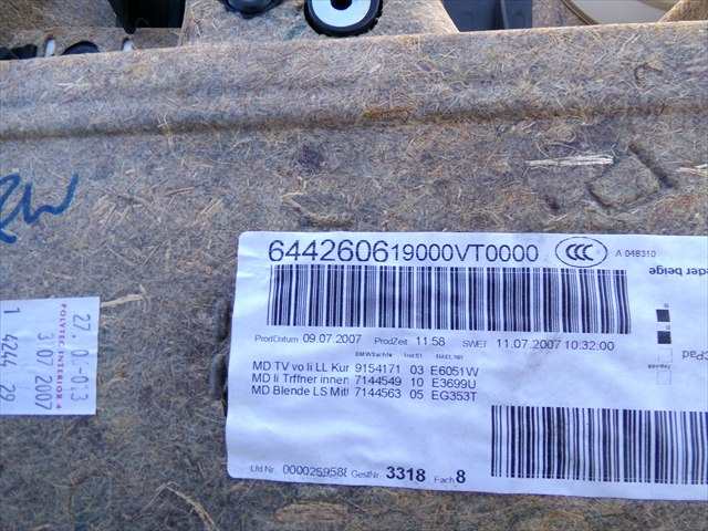 Foto 3ª: Tapizados Cartoneras Bmw Serie 3 320 2.0 D E90,2004-2008 [204D4] (2007)