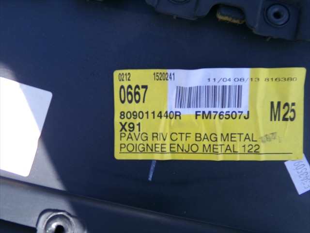Foto 3ª: Tapizados Cartoneras Renault Laguna 1.5 DCI MODELO 3, 2007-2015 [K9K57] (2011)