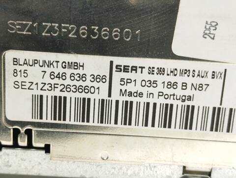 Foto 2ª: Sistema Audio Radio CD Seat Altea FAMILY 140CV 103KW [BKD] (2008)