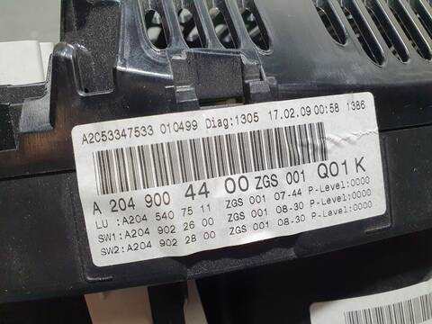 Foto 3ª: Cuadro de Instrumentos Mercedes Clase C 160 220 T CDI 204.208) 170CV 125KW FAMILIAR [646811] (2010)