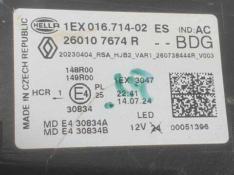 Foto 3ª: Faro Derecho Renault Captur TECHNO (2022)