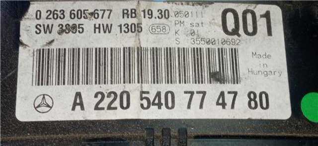 Cuadro de Instrumentos Mercedes Clase S 220 4.3 430 (220.070) [4.3 LTR. - 205 KW V8 24V CAT]
