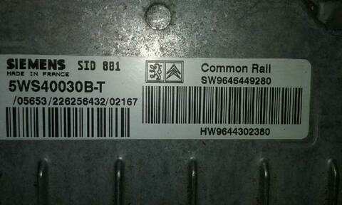 Foto 2ª: Centralita Motor ECU Peugeot 307 2.0 HDI CAT 90CV 66KW [RHY] (2002)