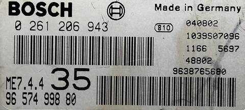 Foto 2ª: Centralita Motor ECU Peugeot 307 XN 1 16V CAT NFU - TU5JP4) 109CV (2001)