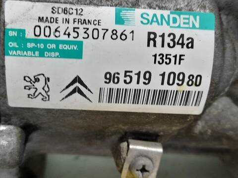 Foto 2ª: Compresor Aire Acondicionado Citroen C4 1.6 16V CAT NFU - TU5JP4) 109CV [NFUTU5JP4] (2008)