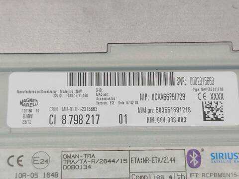 Foto 3ª: Sistema Audio Radio CD Bmw i3 S ELECTRIC 184CV 135KW [IB1P25B] (2019)