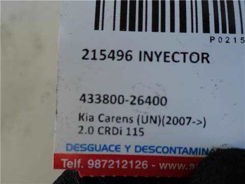 Foto 2ª: Inyectores Kia Carens 2.0 CRDI 115 115CV 85KW [D4EA-W] (2008)