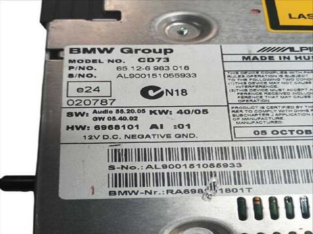 Sistema Audio Radio CD Bmw Serie 1 114 116 I 115CV