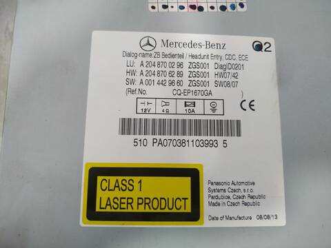 Foto 4ª: Sistema Audio Radio CD Mercedes Clase G 230 GLK 320 CDI 4-MATIC 204.983) 224CV 165KW [642961] (2010)