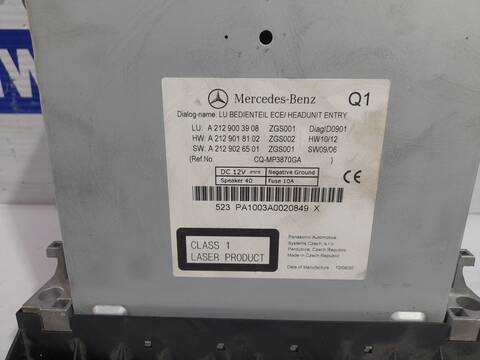 Foto 3ª: Sistema Audio Radio CD Mercedes Clase E 180 2.1 CDI CAT 170CV 125KW [OM651924] (2010)
