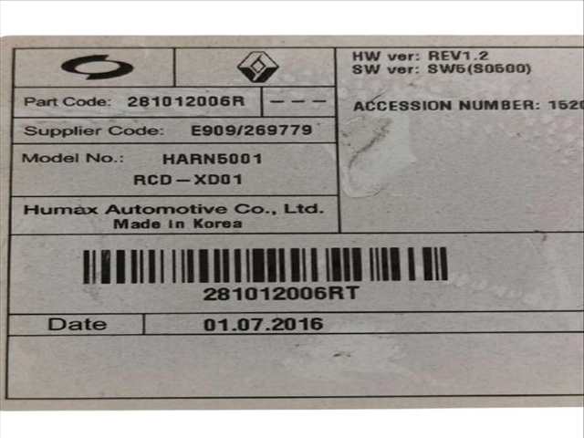 Foto 3ª: Sistema Audio Radio CD Renault Talisman 1.6 DCI 130 GRANDTOUR (2016)