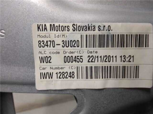 Foto 3ª: Elevalunas Eléctrico Trasero Izquierdo Kia Sportage 1.6 BASIC 4X2 [1.6 LTR. - 99 KW GDI CAT] [G4FD]