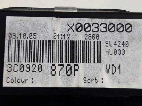 Foto 3ª: Cuadro de Instrumentos Volkswagen Passat ADVANCE BERLINA 115CV 85KW [BLF] (2005)