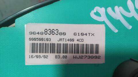 Foto 4ª: Cuadro de Instrumentos Peugeot 206 XS BERLINA 68CV 50KW [8HX] (2002)