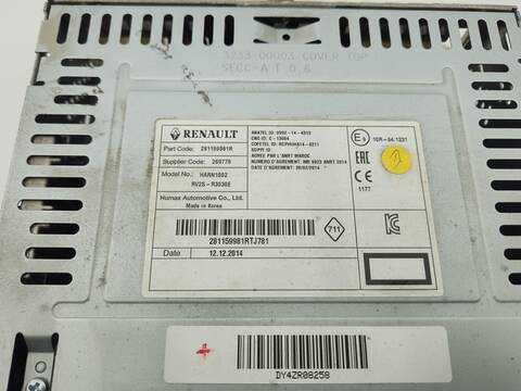Foto 4ª: Sistema Audio Radio CD Renault Clio AUTHENTIQUE 75CV 55KW [K9K 612] (2015)