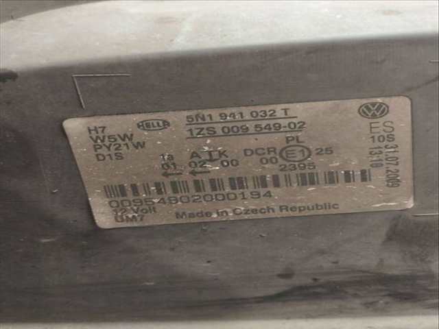 Foto 2ª: Faro Derecho Volkswagen Tiguan MOTION 140CV 103KW [CBA] (2009)