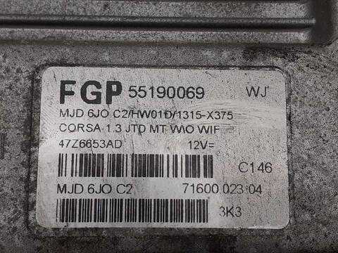 Foto 3ª: Centralita Motor ECU Opel Corsa 1.3 16V CDTI CAT Z 13 DT - LN9) 69CV 51KW [Z13DT] (2003)