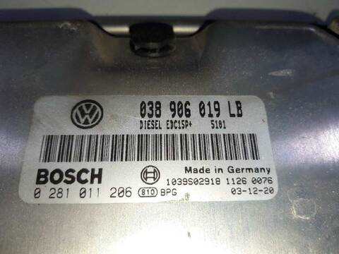 Foto 3ª: Centralita Motor ECU Volkswagen Polo 1.9 TDI 101CV 74KW [ATD] (2004)