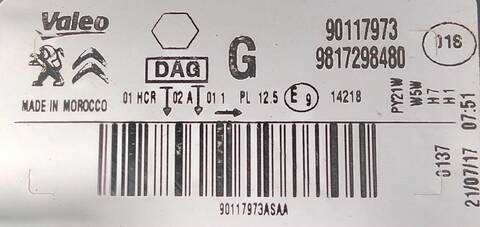 Foto 2ª: Faro Izquierdo Citroen C Elysee BHY (2017)