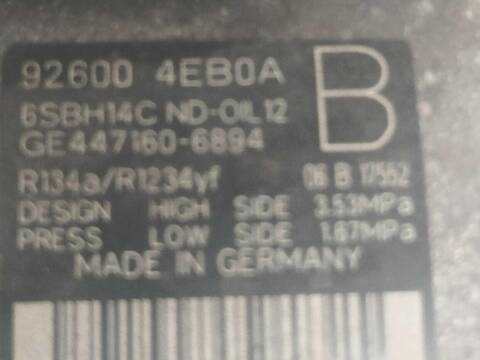 Compresor Aire Acondicionado Nissan Qashqai 1.2 DIG-T