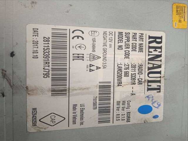 Foto 3ª: Sistema Audio Radio CD Dacia Sandero 0.9 TCE CAT BIVALENT. GASOLINA - GPL) 90CV 66KW [H4B410] (2018)